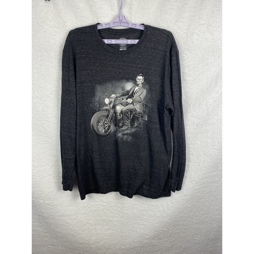 The Duck Company Tshirt President Abe Lincoln Riding‎ Motorcycle XL Bikercore